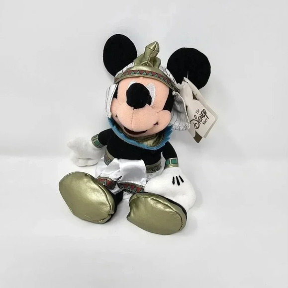 The Disney Store Globe Trotting Mickey Mouse Egyptian King Plush Beanie 8" NEW - Picture 1 of 6